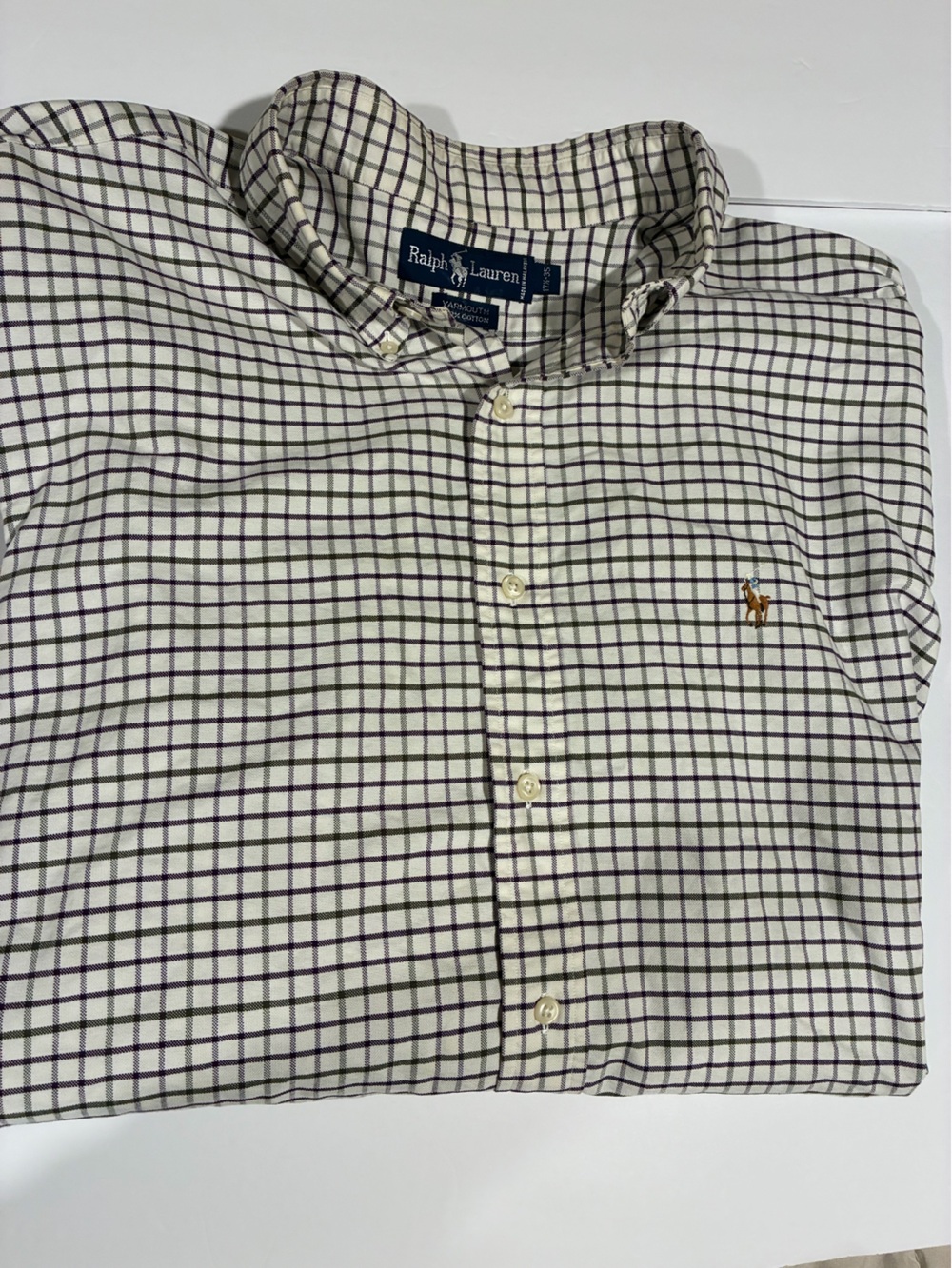 Ralph Lauren Yarmouth Plaid Shirt with Purple and Black Windowpane Check XL